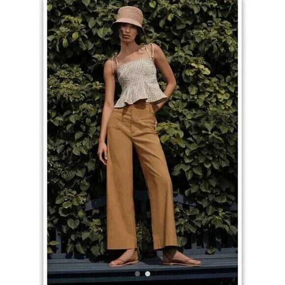 NWT Maeve The Colette Cropped Wide-Leg Pants Size 22W Plus Honey #7D404 - Picture 1 of 10